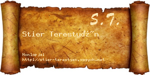 Stier Terestyén névjegykártya